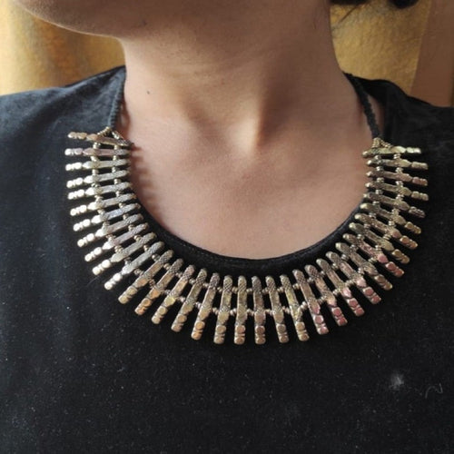 Tribal Antique Metal Statement Choker Necklace