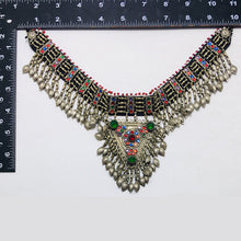 Load image into Gallery viewer, Tribal Antique Necklace With Dangling Metal Tassels
