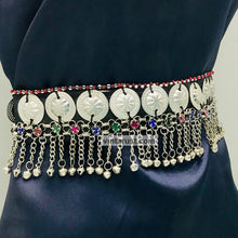 Load image into Gallery viewer, Tribal Belly Dance Belt With Dangling Bells
