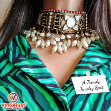 Load image into Gallery viewer, Tribal Choker Necklace With Dangling Beads
