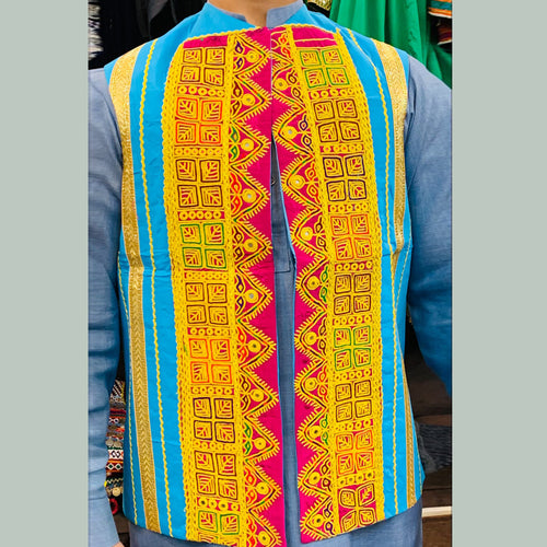 Tribal Embroidered Unisex Party Wear Waistcoat