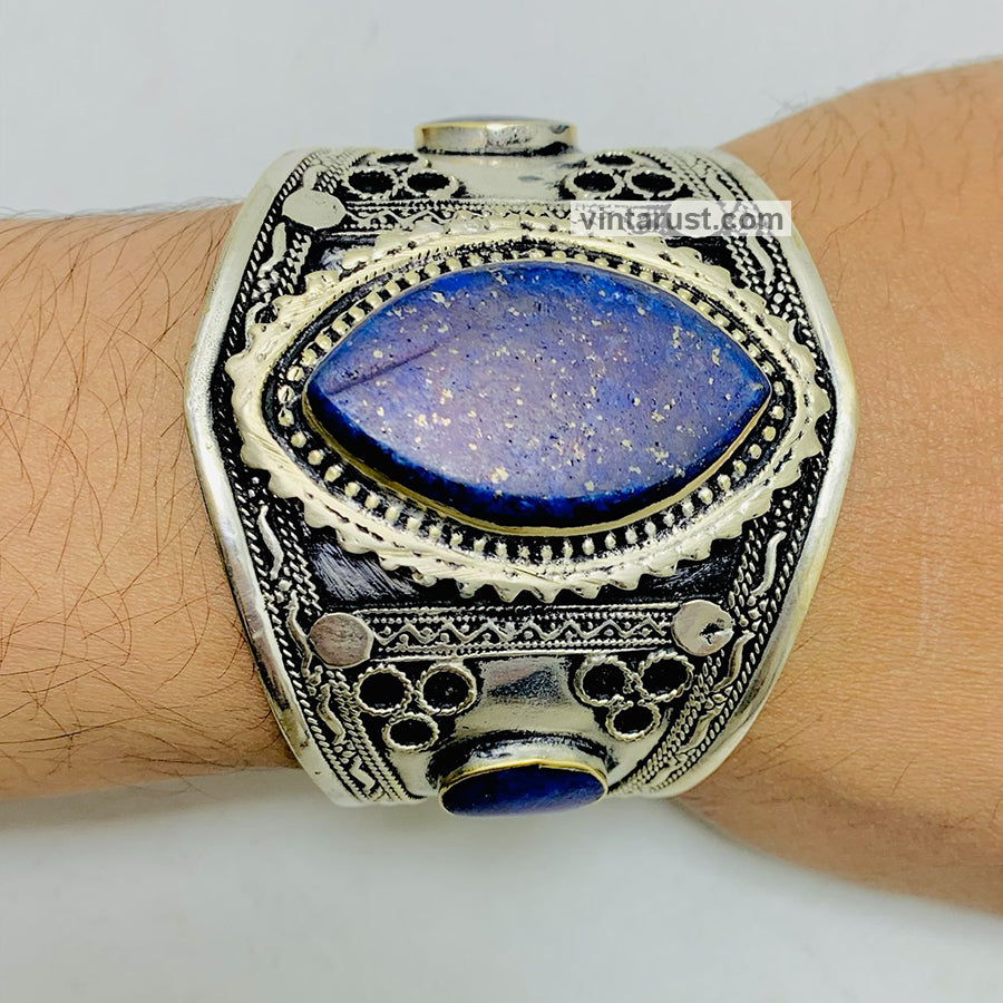 Tribal Handmade Bracelet With Lapis Lazuli Stone