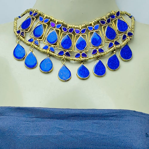 Tribal Handmade Lapis Stone Necklace