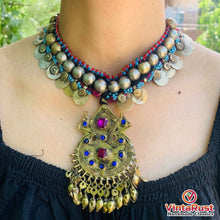 Load image into Gallery viewer, Tribal Kuchi Necklace With Multicolor Glass Stones
