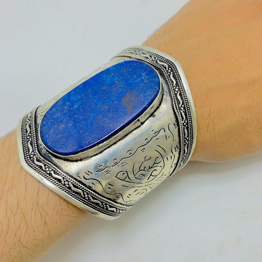 Tribal Lapis Lazuli Adjustable Bracelet