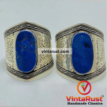 Load image into Gallery viewer, Tribal Lapis Lazuli Adjustable Bracelet
