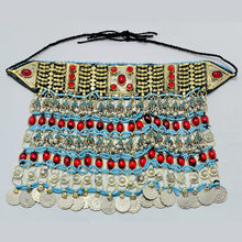 Load image into Gallery viewer, Tribal Layered Necklace With Red Glass Stones
