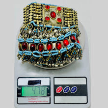 Load image into Gallery viewer, Tribal Layered Necklace With Red Glass Stones
