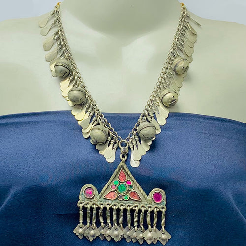 Tribal Long Pendant Necklace With Bells