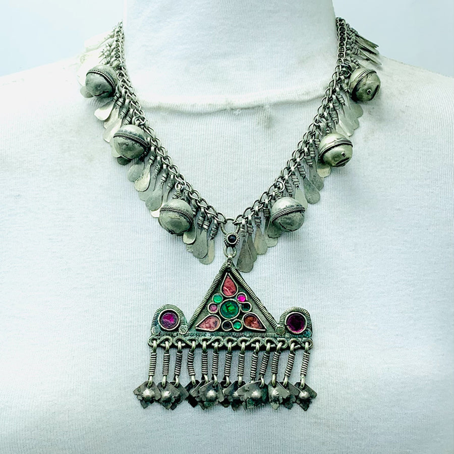 Tribal Long Pendant Necklace With Bells