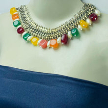 Load image into Gallery viewer, Tribal Multicolor Stones Necklace With Pearls
