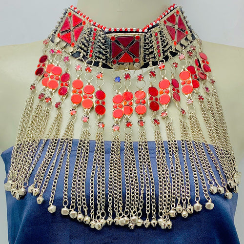 Tribal Red Stone Choker Necklace