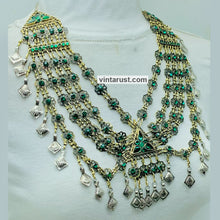 Load image into Gallery viewer, Tribal Statement Green Layered Bib Necklace
