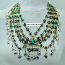 Load image into Gallery viewer, Tribal Statement Green Layered Bib Necklace

