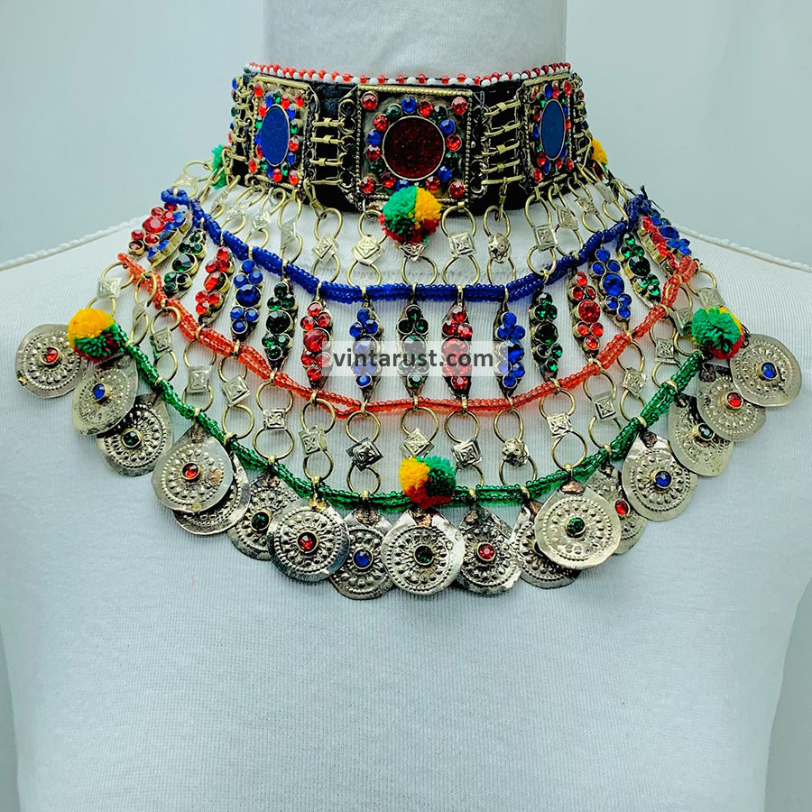 Tribal Statement Multicolor Choker Necklace