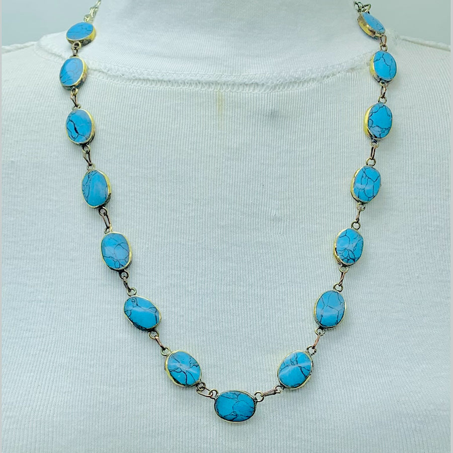 Bohemian Tribal Turquoise Gemstone Necklace