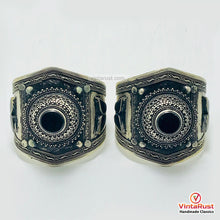 Load image into Gallery viewer, Tribal Vintage Cuff Bracelet With Black Stones
