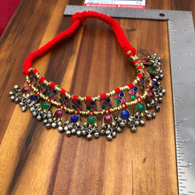 Load image into Gallery viewer, Turkmen Choker Necklace With Multicolor Glass Stones
