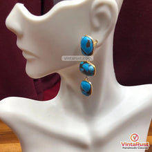 Load image into Gallery viewer, Long Dangle Turquoise Statement Earrings
