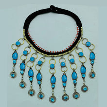 Load image into Gallery viewer, Turquoise Stone Statement Choker Necklace
