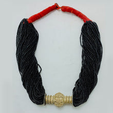 Load image into Gallery viewer, Unique Black Layered Beaded Tribal Necklace
