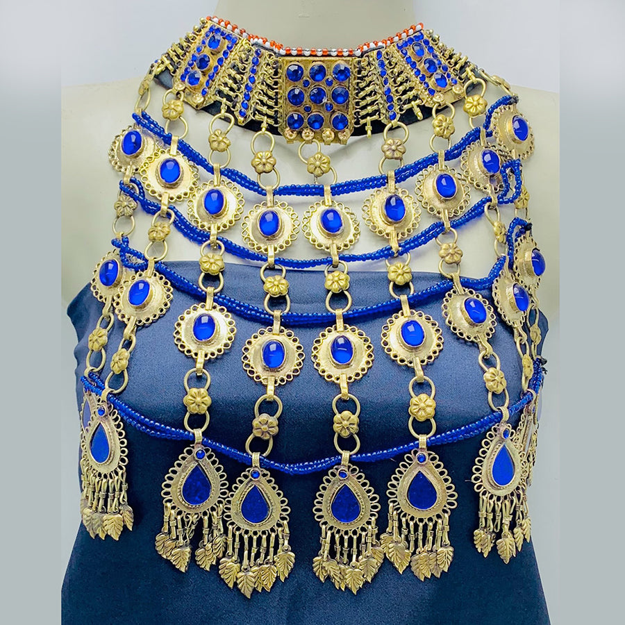 Unique Blue Stones Oversized Necklace