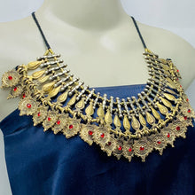 Load image into Gallery viewer, Handmade Golden Tone Tribal Choker Necklace
