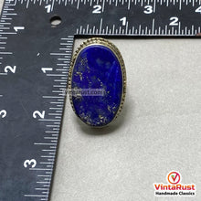 Load image into Gallery viewer, Unisex Vintage Lapis Lazuli Silver Adjustable Ring
