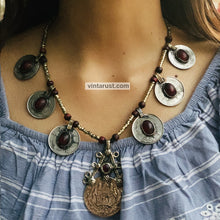 Load image into Gallery viewer, Beaded Chain Coins Pendant Necklace
