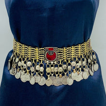 Load image into Gallery viewer, Vintage Belly Dance Belt With Dangling Coins
