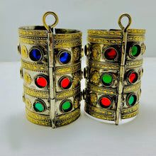 Load image into Gallery viewer, Vintage Bohemian Style Glass Stones Cuff Bracelet
