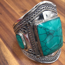 Load image into Gallery viewer, Vintage Boho Cuff With Big Stone Bracelet
