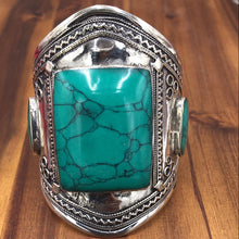 Load image into Gallery viewer, Vintage Boho Cuff With Big Stone Bracelet
