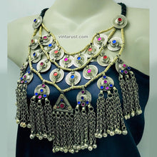 Load image into Gallery viewer, Vintage Choker Necklace With Long Bells and Earrings

