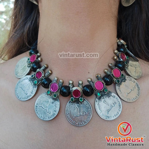 Vintage Coins Antique Choker Necklace