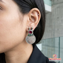 Load image into Gallery viewer, Vintage Coins Earrings with Glass Stones
