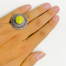 Load image into Gallery viewer, Vintage Handcrafted Tibetan Style Coral Beads Ring
