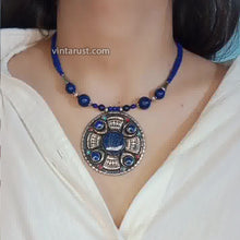 Load image into Gallery viewer, Handmade Lapis Lazuli Stone Beaded Pendant Necklace
