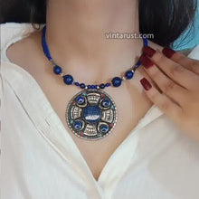 Load image into Gallery viewer, Handmade Lapis Lazuli Stone Beaded Pendant Necklace
