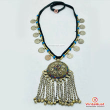Load image into Gallery viewer, Vintage Kuchi Coin Necklace with Chain Pendant
