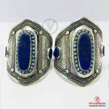 Load image into Gallery viewer, Lapis Lazuli Stone Handmade Adjustable Cuff Bracelet
