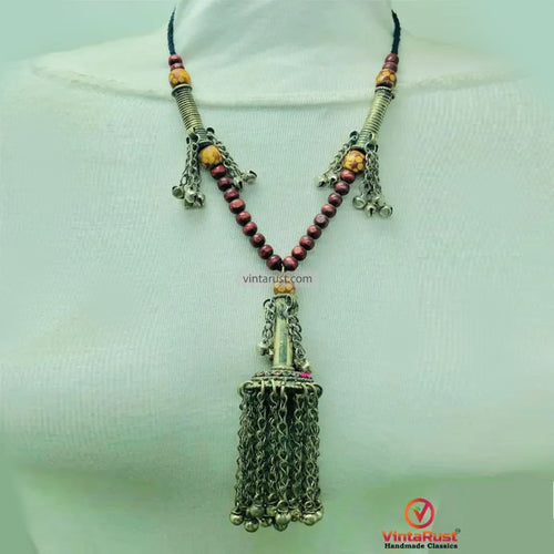Vintage Kuchi Pendant Necklace with Bells