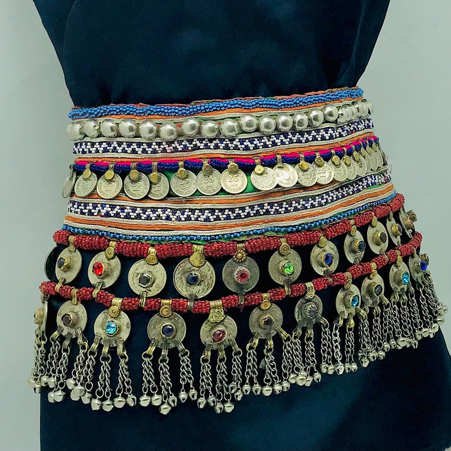 Vintage Belly Dance Belt With Coins and Glass Stones – Vintarust