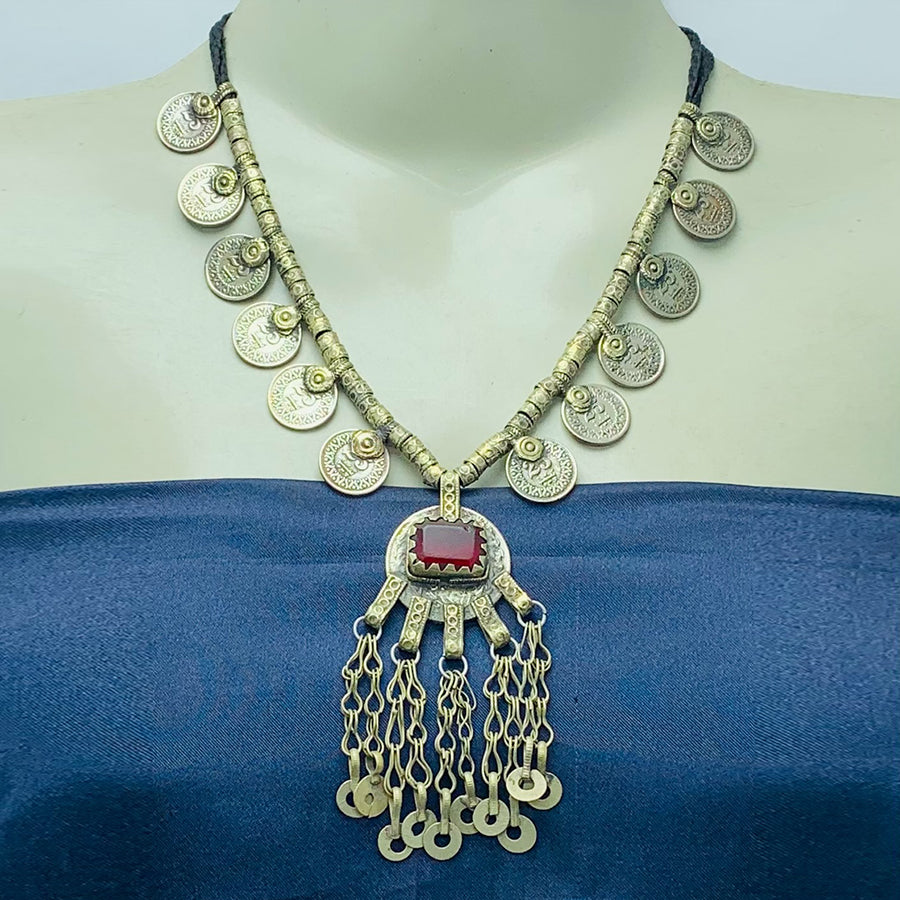 Vintage Kuchi Tribal Necklace With Coins