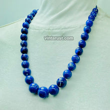 Load image into Gallery viewer, Vintage Lapis Lazuli Blue Bead Necklace
