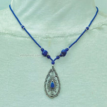 Load image into Gallery viewer, Vintage Lapis Lazuli Minimalist Pendant Necklace
