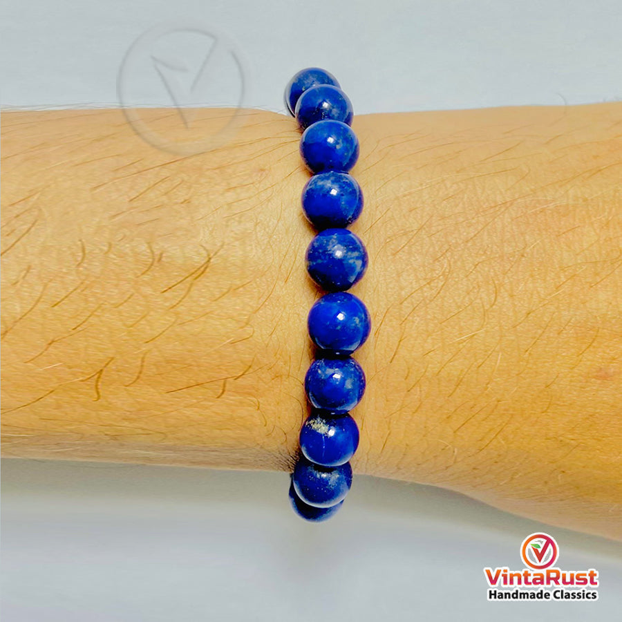 Vintage Lapis Lazuli Stones Beaded Bracelet