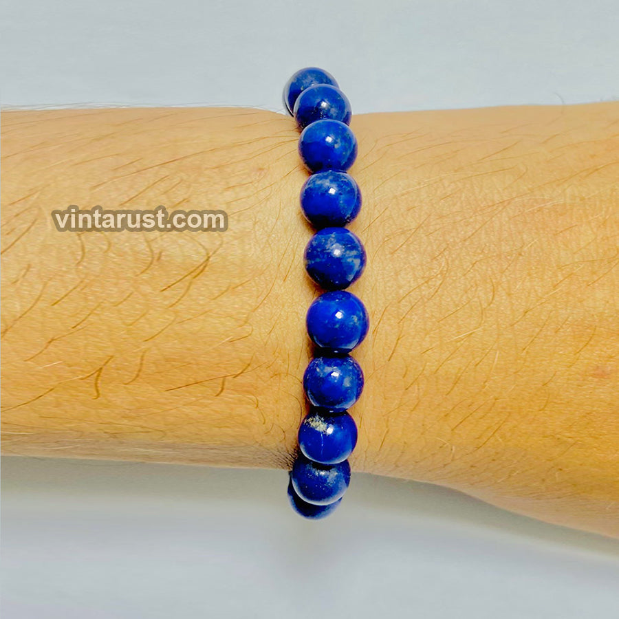 Vintage Lapis Lazuli Stones Beaded Bracelet
