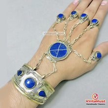 Load image into Gallery viewer, Vintage Lapis Lazuli Stone Slave Bracelet
