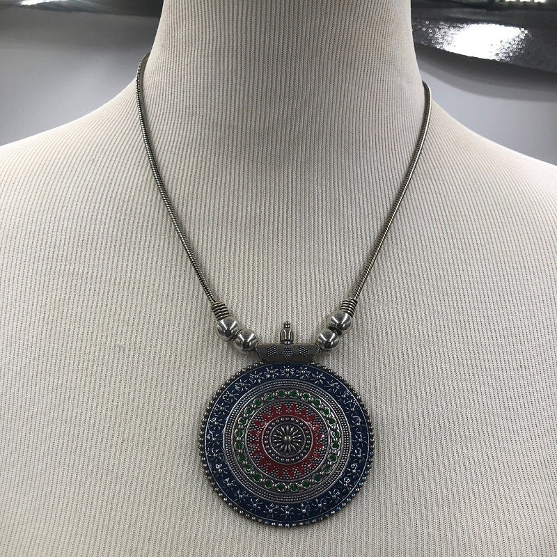 Vintage Large Pendant Necklace With Chain